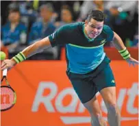  ?? KAZUHIRO NOGI AGENCE FRANCE-PRESSE ?? Milos Raonic, lors d’un match à l’Open du Japon, la semaine dernière.