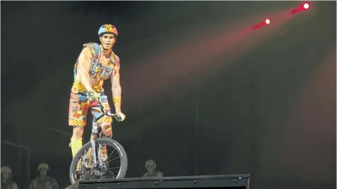  ?? SUPPLIED PHOTO ?? Trevor Bodogh, 31, from St. Catharines is a trial bike performer in the Cirque du Soleil show, Volta. It comes to Toronto Sept. 7 to Nov. 12.