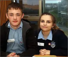  ??  ?? Adam Cooke Taylor and Áine Carroll from Selskar College.