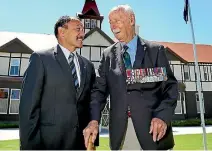  ?? PHIL REID ?? Major-General WB ‘‘Sandy’’ Thomas with former Governor-General Sir Jerry Mateparae, left, during a visit to Wellington in 2013.