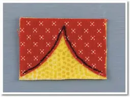  ?? ?? 2. Bond the curtains to the window and stitch along the inner edge with navy blue thread.