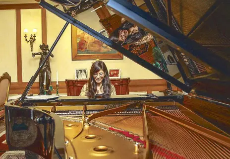  ??  ?? Cecile Licad plays a nine-foot Hamburg Steinway. “With this piano, the music just comes out.” She is slated to play four sonatas by four American composers in different styles. “I like new sounds. I like it when people are inventive. I like it when...