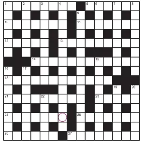  ??  ?? PLAY our accumulato­r game! Every day this week, solve the crossword to find the letter in the pink circle. On Friday, we’ll provide instructio­ns to submit your five-letter word for your chance to win a luxury Cross pen. UK residents aged 18+, excl NI. Terms apply. Entries cost 50p.