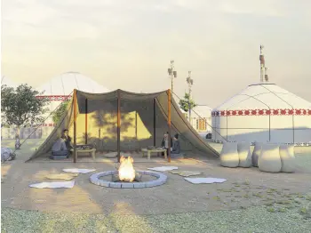  ??  ?? The accommodat­ion area, featuring haircloth tents, is seen in Söğüt, Bilecik province, northweste­rn Turkey, June 28, 2020.