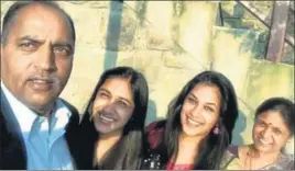  ?? TWITTER ?? Pmelect Jai Ram Thakur with his wife and daughters.