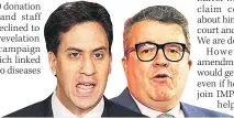  ??  ?? DEMANDS Politician­s Ed Miliband and Tom Watson