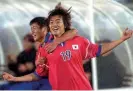  ??  ?? Rising star…in 2000 Lee scored eight goals in just ten games for South Korea, aged 21