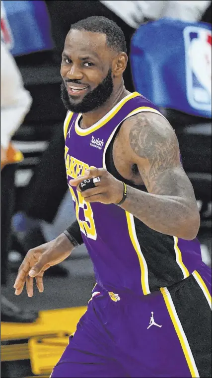  ?? Mark J. Terrill The Associated Press ?? Lakers star LeBron James responded to criticism from Serie A soccer player Zlatan Ibrahimovi­c, who said that athletes shouldn’t speak out on social issues and just stick to the sports they’re playing.
