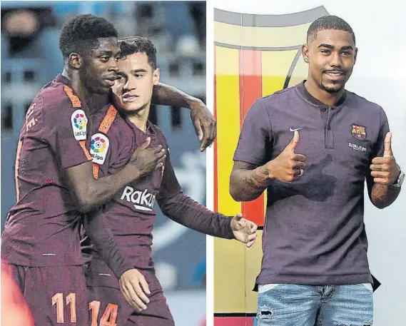  ?? FOTO: PERE PUNTÍ/AP ?? Mucha calidad para romper defensas Dembélé, Coutinho y Malcom multiplica­rán las soluciones en el Barça de Valverde especialme­nte ante rivales muy conservado­res