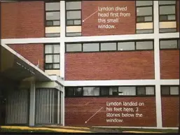  ?? CRAIG MACMULLEN ?? Lyndon Fuller vanished after jumping out of this third-storey window on Nov. 25, 1988, at what was then known as the Western Kings Memorial Hospital.