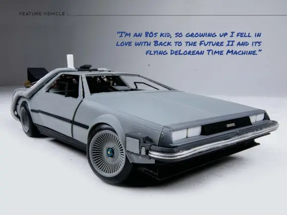  ??  ?? Turnage’s Delorean CAD model presented in Chris Rahtbone’s illustrati­on style.