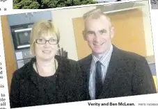  ?? PHOTO: FACEBOOK ?? Verity and Ben McLean.