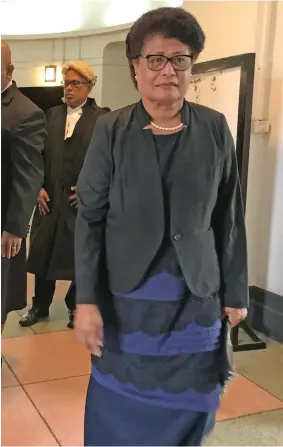  ?? Photo: Ashna Kumar ?? SODELPA Member of Parliament Salote Radrodro outside the Anti-Corruption High Court in Suva on July 1, 2022.