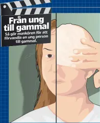  ??  ?? Så gör maskören för att
on förvandla en ung pers
till gammal.