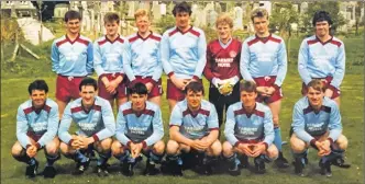  ?? ?? John, front row, third from the right, during his days playing football for Tarbert AFC.