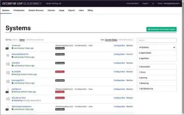  ??  ?? ABOVE Arcserve’s cloud portal provides plenty of detail about backup activities