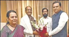  ?? HT PHOTO ?? Nilam Gorhe met the CM twice on Friday.