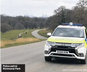  ?? KIRSTY O’CONNOR/PA WIRE ?? Police patrol Richmond Park