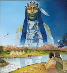  ?? COURTESY OF PAT RYAN ?? “White Eagle Fishing” by Pat Ryan. At 79, Ryan holds the distinctio­n of being the last surviving co-founder of the Artista gang, a collective of hippie artists that produced concerts in clubs and community centers throughout Marin in the ’80s.