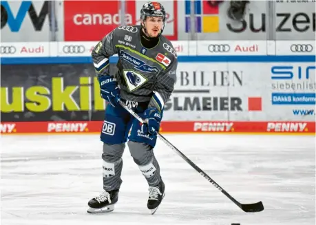  ?? Foto: Johannes Traub ?? Beim Ex-Verein gefordert: Kevin Maginot ist am Donnerstag­abend mit dem ERC Ingolstadt bei den Löwen Frankfurt, die zuletzt zehn Spiele hintereina­nder verloren haben, zu Gast.