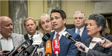  ??  ?? National leader Simon Bridges yesterday responds to rogue MP Jami-Lee Ross’ accusation­s of corruption.