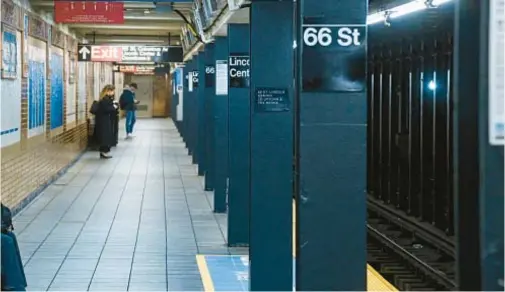  ?? MARC A. HERMANN /MTA ?? The W. 66th St.-Lincoln Center station on the No. 1 line is all polished up after major renovation.