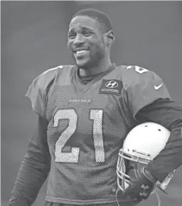  ??  ?? The Cardinals’ Patrick Peterson hasn’t missed a game since entering the NFL, but there has been constant turnover at the other cornerback spot.