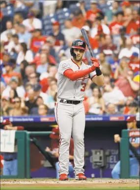  ?? Matt Slocum / Associated Press ?? When the Washington Nationals’ Bryce Harper comes to bat in the All-Star Game, what kind of defense will he face?