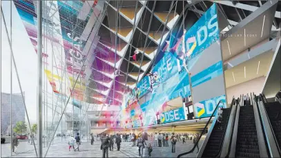  ??  ?? A conceptual rendering of the second phase of the Las Vegas Convention Center expansion. TVS Design