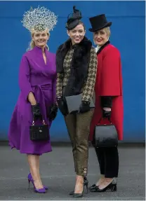  ??  ?? Clockwise from top: the Festival is a fun day for all the family; Keith Donoghue won aboard Hardline in 2018; punters watching the action; the style stakes are always high