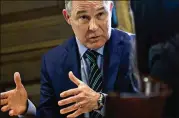  ?? ANDREW HARRER / BLOOMBERG 2017 ?? EPA Administra­tor Scott Pruitt’s proposed rule would only allow EPA to consider studies for which the underlying data are made available publicly. “Today is a red-letter day. It’s a banner day,” Pruitt said.