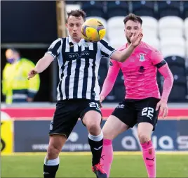  ??  ?? Kristian Dennis, left, scored St Mirren’s equaliser against Inverness