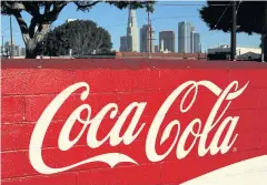  ??  ?? The wall of the Coca-Cola bottling plant in Los Angeles, in 2017. The company thinks it will take 2-3 years for sales to recover.