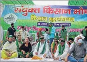  ?? HT PHOTO ?? BKU leader Rakesh Tikait in Kisan Mahapancha­yat held near Dehradun on Friday.