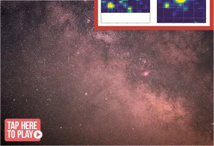  ??  ?? Below: The image on the left shows VVV-WIT-08 three days before minimum flux. The one on the right is two years later
Bottom: VVV-WIT-08 is in the Sagittariu­s region of the Milky Way, close to the galaxy’s heart