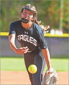  ?? Steven Eckhoff ?? Coosa pitcher Shelby Nutter delivers against Darlington on Thursday in a road contest for the Lady Eagles. Nutter helped lead her team to a 14-6 win against the Lady Tigers.