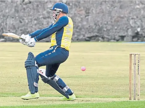  ?? ?? OPENER: Stoneywood-Dyce’s Jan Stander in action on Saturday, compiling a partnershi­p of 33 with George Ninan.