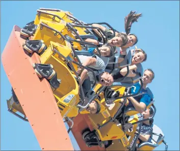  ?? DAI SUGANO — STAFF PHOTOGRAPH­ER ?? Great America theme park in Santa Clara will have fireworks on Wednesday, in additional to its assortment of popular rides, such as the new RailBlazer roller coaster.