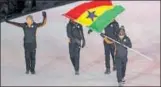  ?? AP ?? As per the Korean alphabetic­al order, Ghana emerged first in the opening ceremony arena after Greece.