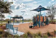  ?? Courtesy of Meridiana ?? Meridiana’s new Observatio­n Park features a family playground, tennis court, trails and splash pad.