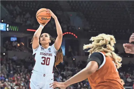 ?? JAMES SNOOK/USA TODAY SPORTS ?? Guard Haley Jones was the Final Four Most Outstandin­g Player in Stanford’s championsh­ip run last season. Stanford faces Uconn in a Final Four game on Friday night.