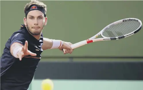  ??  ?? 0 British No 3 Cameron Norrie returns the ball to Albert Ramos-vinolas during his four-set defeat by the Spaniard in Marbella yesterday.