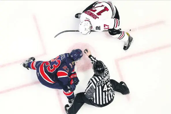  ?? KEITH HERSHMILLE­R/HERSHMILLE­R PHOTOGRAPH­Y ?? Regina Pats captain Sam Steel and his teammates are dealing with the pressure that accompanie­s being the Memorial Cup host team.