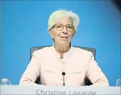  ?? DPA VÍA EUROPA PRESS / EP ?? Chistine Lagarde, presidenta del Banco Central Europeo