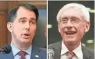  ??  ?? Wisconsin Republican Gov. Scott Walker, left, and his Democratic challenger, Tony Evers.