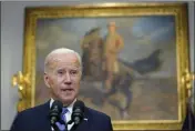  ?? SUSAN WALSH — THE ASSOCIATED PRESS ?? President Joe Biden speaks about Russia from the Roosevelt Room at the White House in Washington on Friday.