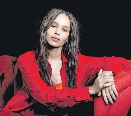  ?? Francine Orr Los Angeles Times ?? ZOE KRAVITZ has made a name for herself in Hollywood, with her next big role in “Fantastic Beasts: The Crimes of Grindelwal­d.”