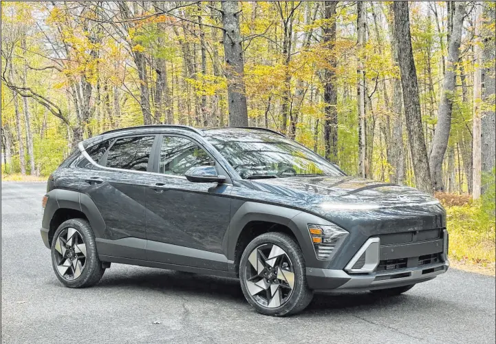  ?? Marc Grasso Boston Herald ?? The 2024 Hyundai Kona has grown 5.9 inches and added 2.4 inches in length to the wheelbase. The HTRAC all-wheel drive also surfaces on the Kona as in past models.