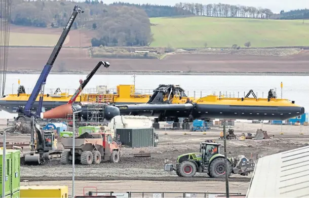  ??  ?? GROUNDBREA­KING: The Dundee-manufactur­ed Orbital O2 2MW is being launched from the city’s port next week. Picture by Gareth Jennings.