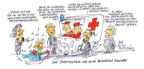  ??  ?? Die Karikatur stammt von dem Augsburger Schauspiel­er Klaus Müller, Ensemblemi­tglied am Theater Augsburg.